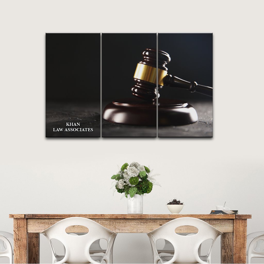 4 Panel Canvas Set of The gavel of a judge in court 04