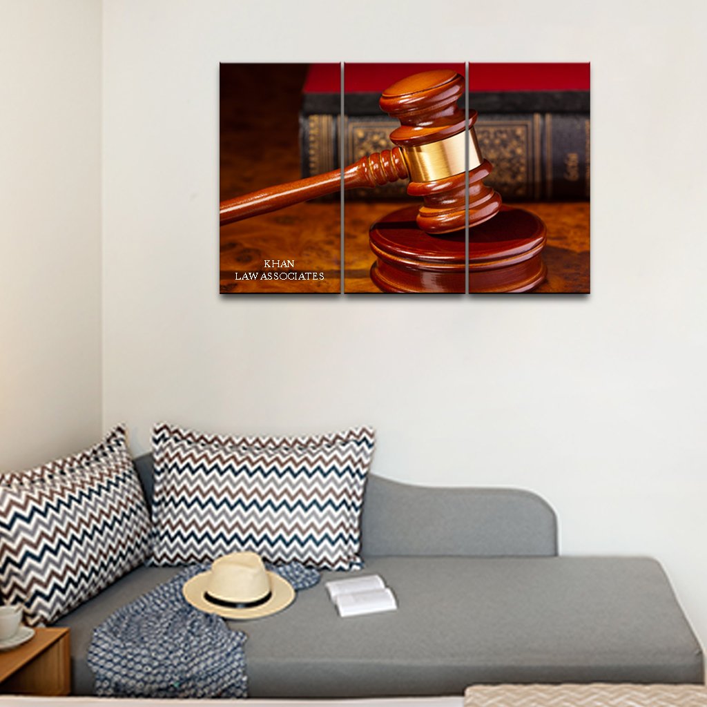 4 Panel Canvas Set of The gavel of a judge in court