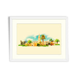 Vector watercolor MARRAKECH city illustration