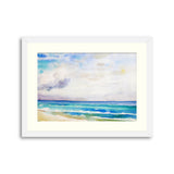 Watercolor seascape original painting colorful of sea view