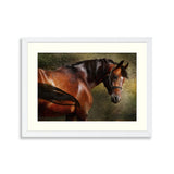 The Thoroughbred classical portrait. Simulation in old painting style