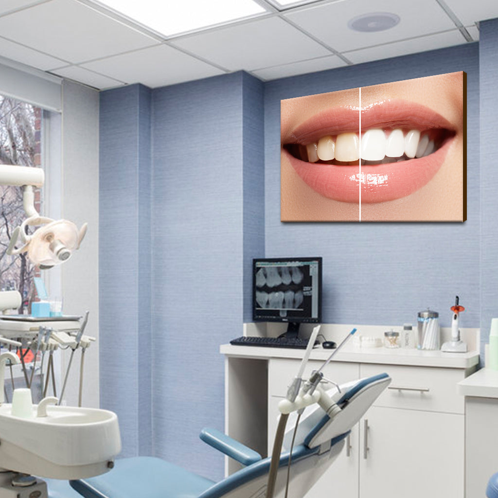 Woman putting in her invisible braces