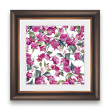 Watercolor pattern with bougainvillea flowers