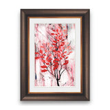 Tree, branches of trees, red leaves on a gray background