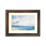 Watercolor seascape original painting colorful of sea view