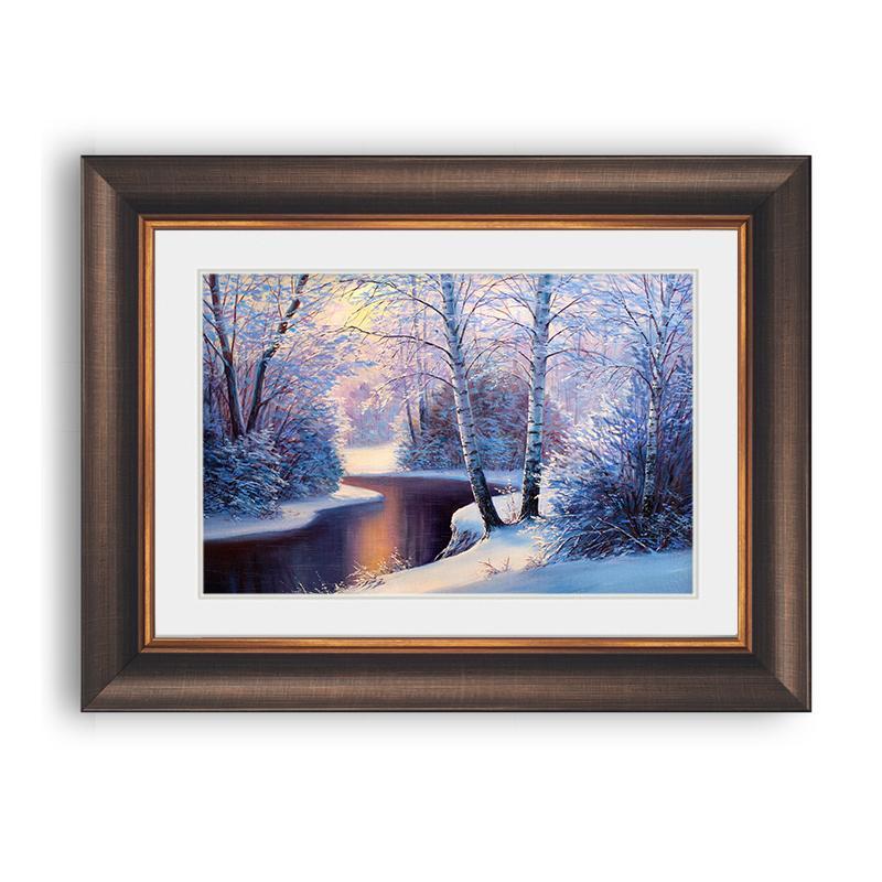 Winter landscape with the river