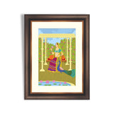 Lady on swing in Indian art style