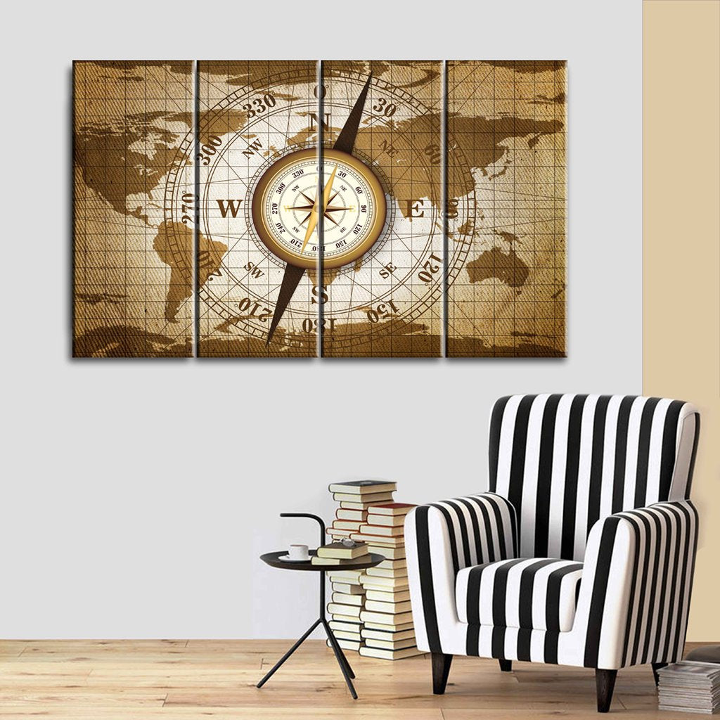 Canvas SetsWorld Map and Compass