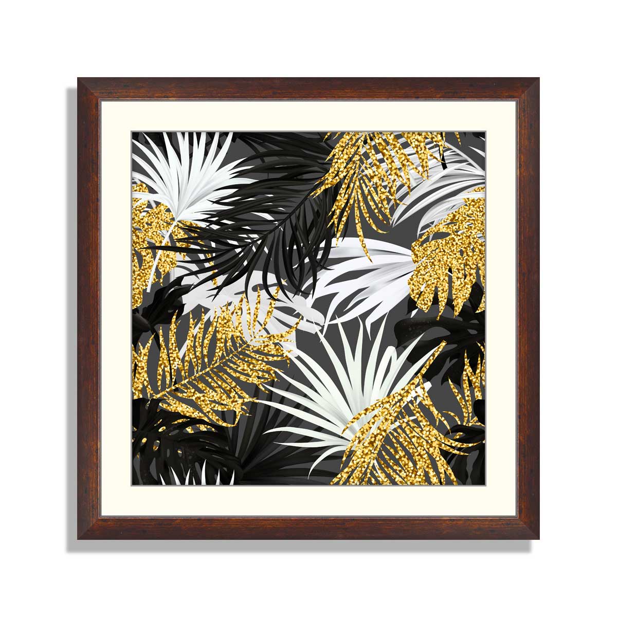 Seamless-summer-pattern-with-golden,white-and-black-tropical-plants