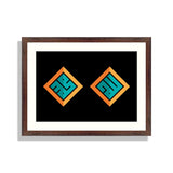 Allah and Muhammad in Kufi Arabic calligraphy