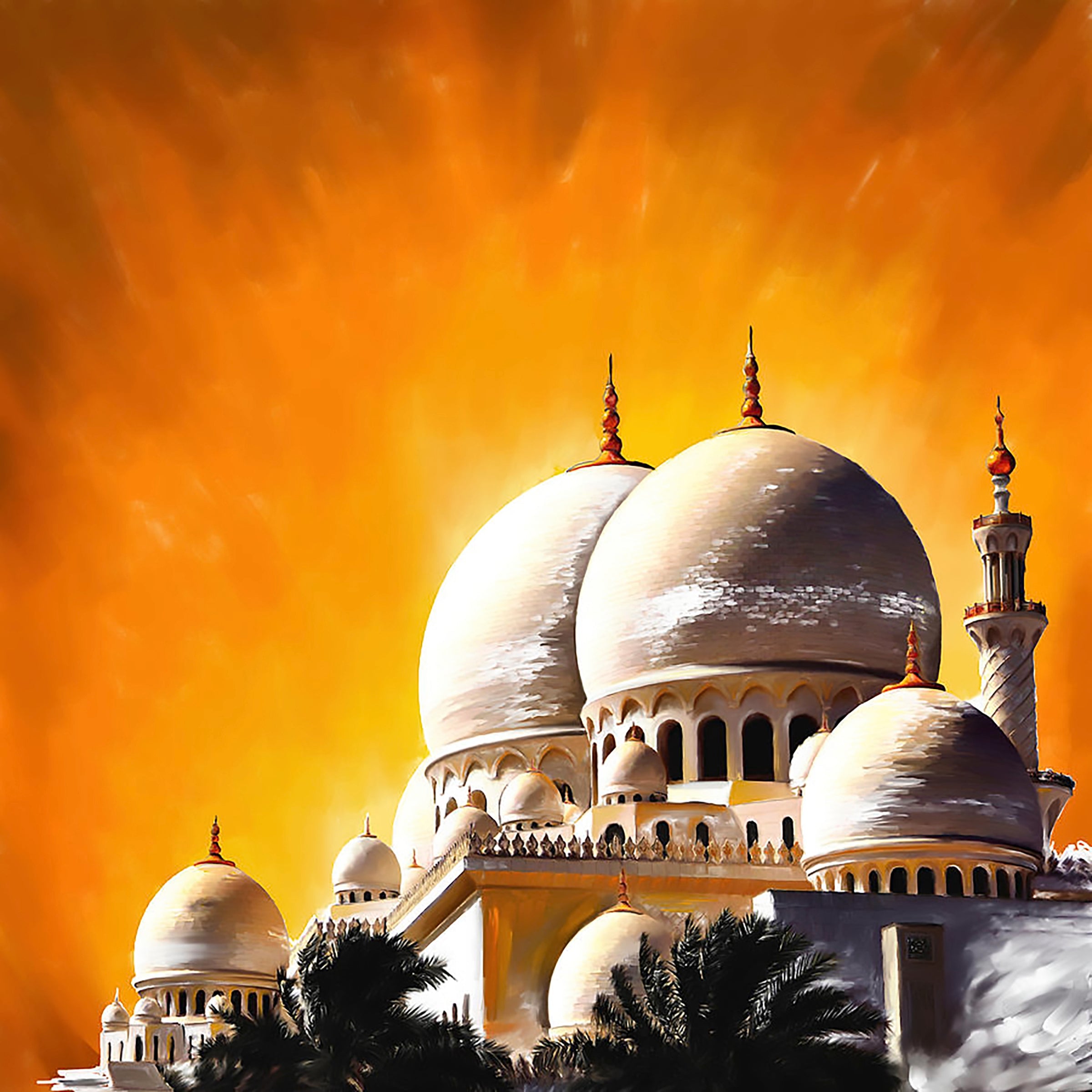 Mosque Painting sunset