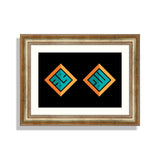 Allah and Muhammad in Kufi Arabic calligraphy