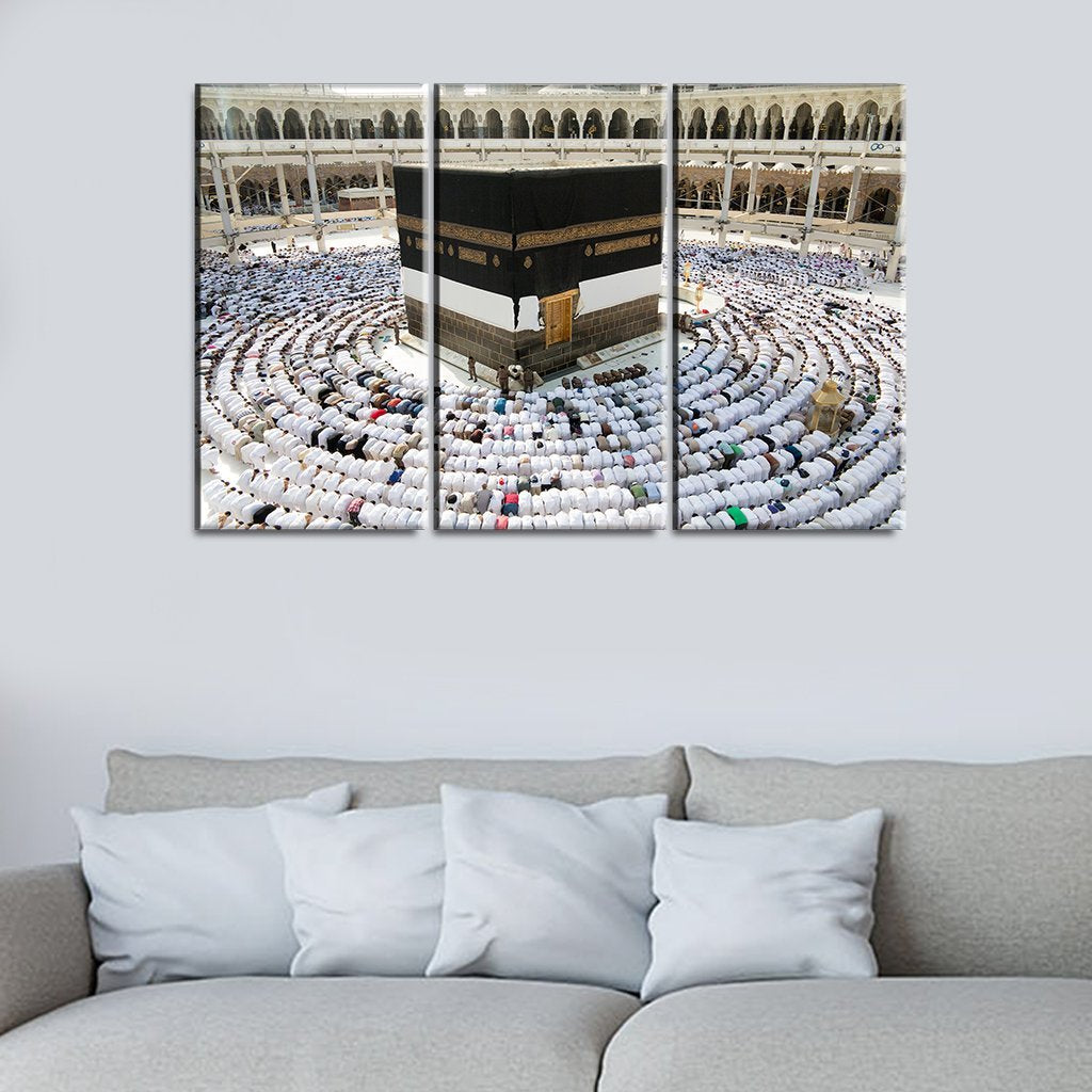 3 Panels Canvas Set khana kaba