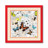 pattern with flowers and butterflies