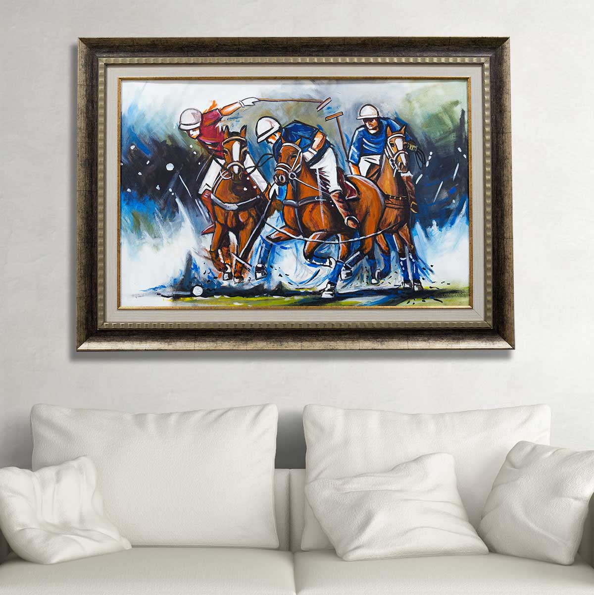 3-Abstract Horse Polo Sports Oil Painting on canvas