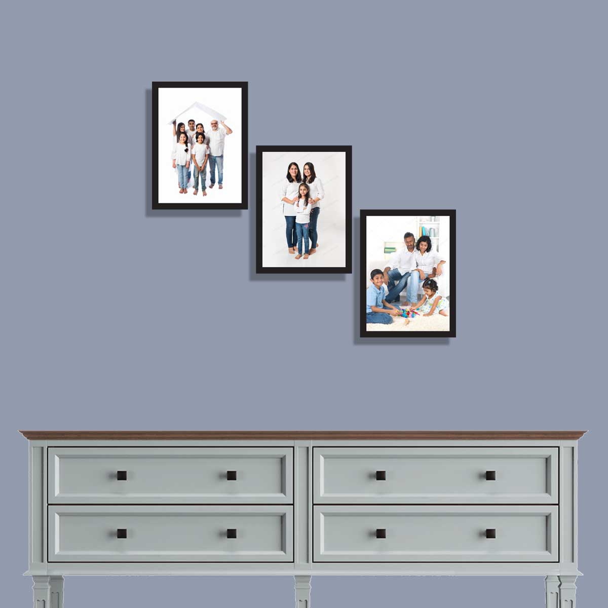 set of 3 collage frame in black frame