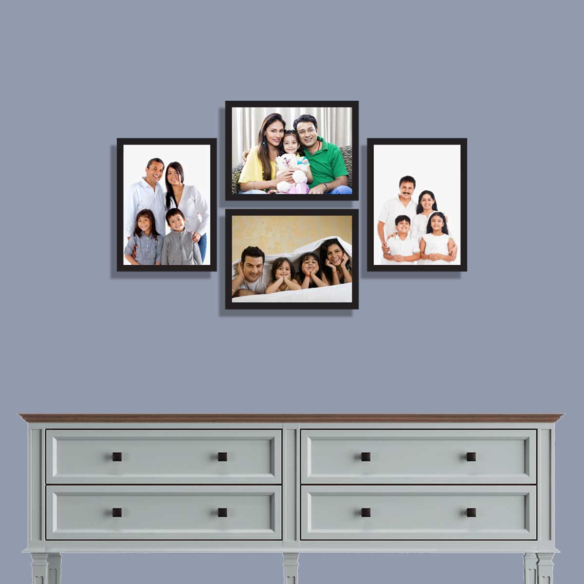 set of 4 collage frame in black frames 01